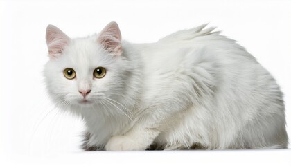 photograph white cat isolated