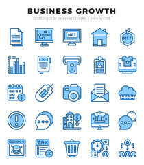 Business Growth icons Pack. Two Color icons set. Business Growth collection set.