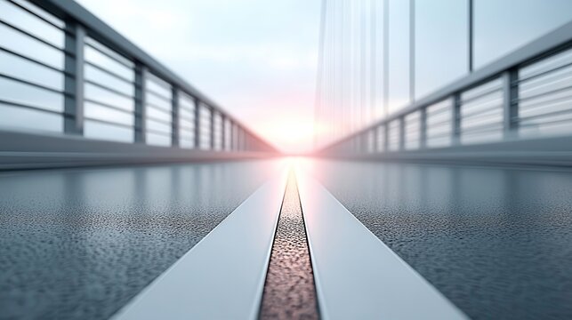 Modern Architecture Background: Abstract Building Perspective with Sun - Powered by Adobe