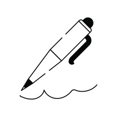 Pen  glyph icon with white background vector stock illustration