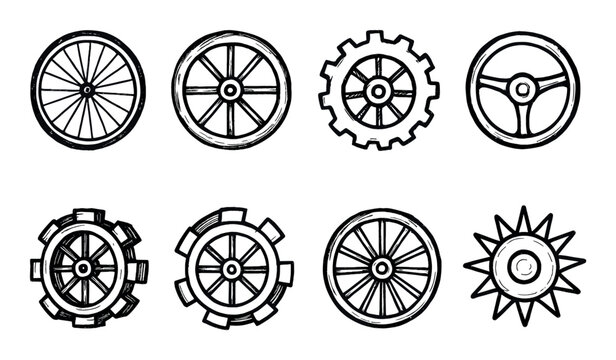 Hand-Drawn Wheel Icons