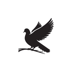 **"Peaceful Mourning Dove Vector Silhouette: Graceful Bird Design Featuring Sleek Body, Gentle Expression, and Perched Pose in Clean, Minimalist Style for Crafts and Digital Artwork Projects"**
