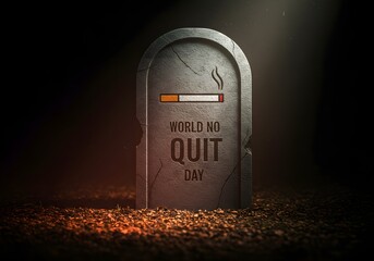 Tombstone graphic world no quit campaign, World No Tobacco Day campaign. quit smoking concept