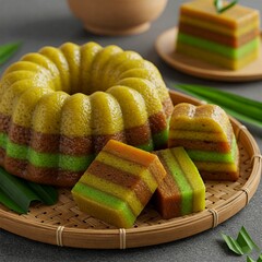 fruit cake on green plate