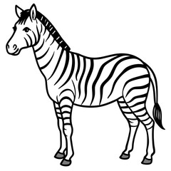 Zebra  line art vector
