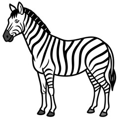 Zebra  line art vector