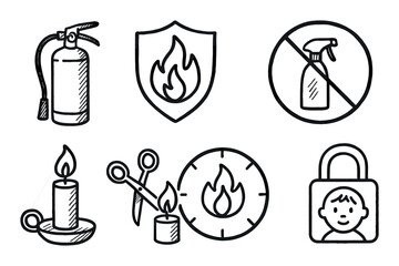 Fototapeta premium Safety Icons Sketch