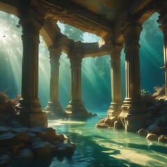 Underwater Ancient Ruins: Sunken City Archway and Pillars