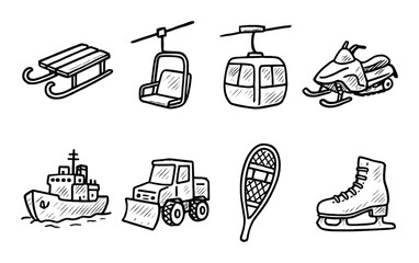 Winter Transport Icons