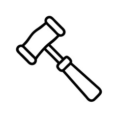 Line Art Judge Gavel Icon for Legal and Auction Use
