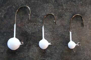 Powder coated lead jig heads for fishing