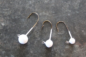 Powder coated lead jig heads for fishing