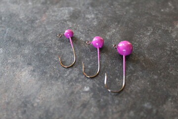 Powder coated lead jig heads for fishing