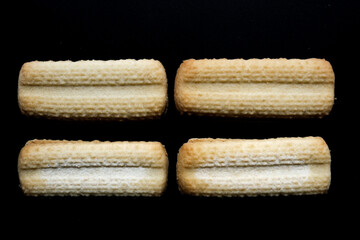 A Group of Isolated Traditional Viennes Biscuits Sandwiched With Milk Chocolate Filling