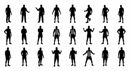 Silhouette Collection of Standing Men in Various Poses
