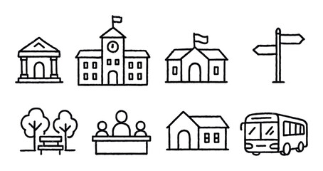 Hand-Drawn City Icons