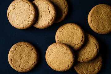 A Group Of Traditional Hot Spicy Popular Ginger Nut Biscuits