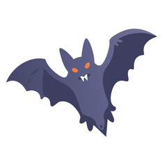Obraz premium Vector illustration of spooky bat flapping its wings on white background