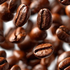 Fototapeta premium coffee beans on a white background