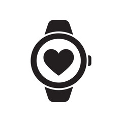 smartwatch icon featuring heart symbol representing health and fitness tracking in wearable technology