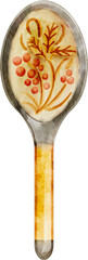 watercolor khokhloma spoon