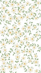 abstract colorful floral green leaf and daisy flower background for wallpaper