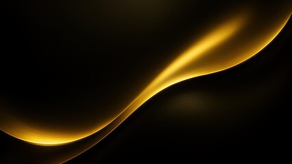 Elegant abstract golden wave light curve on dark luxury background with smooth gradient flow