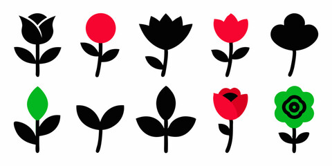 Floral design featuring roses red buds pink buds and green leaves a detailed botanical illustration