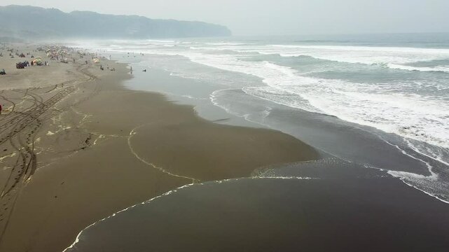 Aerial Holiday South Java Beach Parangtritis Bantul Yogyakarta, Indonesia