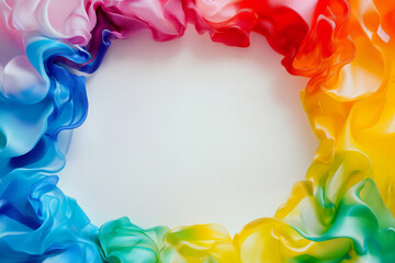 Vibrant Rainbow Silk Fabric Frame