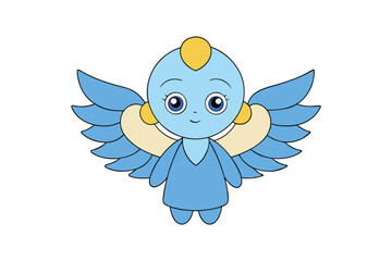 Obraz premium Cute Angel Vector art with White Background 