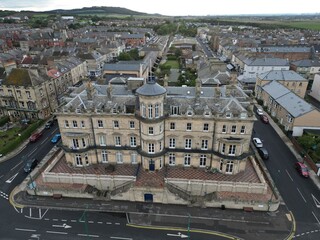 aerial view of Saltburn by the Sea British seaside resort, North Yorkshire 
