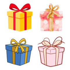 set of colorful gift boxes