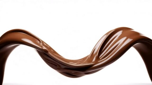 Rich chocolate liquid flowing elegantly creating a wave of indulgence and sweetness.