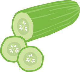 Cucumber vector art illustration isolated on a white background. 