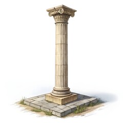 Fototapeta premium Classical Pillar Isolated on White Background