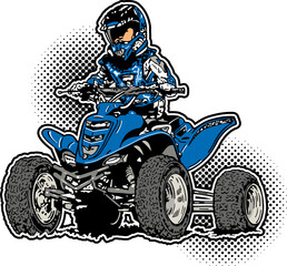 boy riding four wheeler for recreational fun