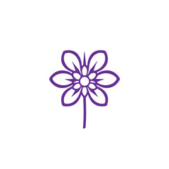 Obraz premium Flower linear vector illustration silhouette abstract botanical floral design logo.