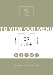 QR Code Sign to View Our Menu &ndash; Restaurant Digital Access Display