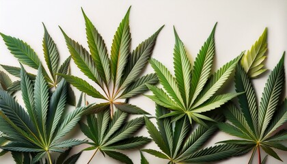 Fototapeta premium multiple cannabis leaves isolated