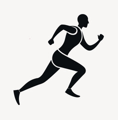 walk and run silhouette vector