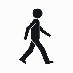 walk and run silhouette vector