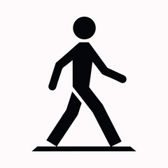 walk and run silhouette vector