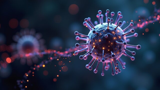 Microscopic virus technology images