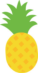 Pineapple vector art illustration isolated on a white background. 