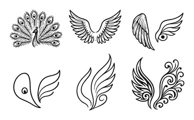 Obraz premium Peacock Wings Icons