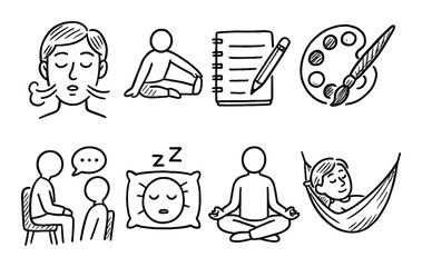 Fototapeta premium Wellness Icons Sketch