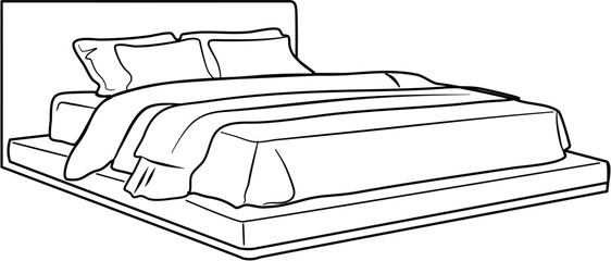cozy bed furniture coloring page