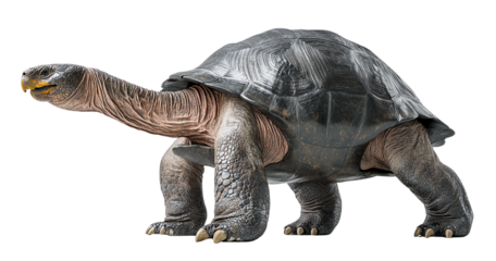 Galapagos giant tortoise isolated on transparent background