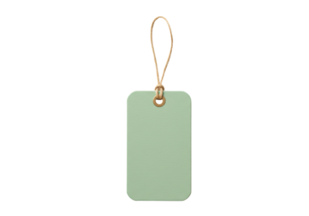 Isolated Blank Green Gift Tag with String